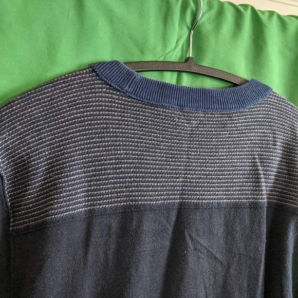 HUGO BOSS navy knit insert sweatshirt - Picture 8 of 11